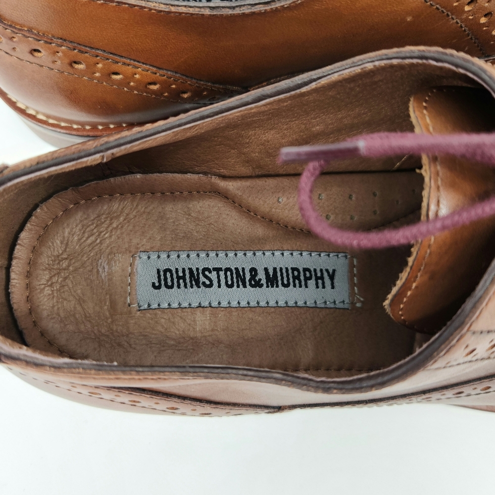 Johnston & Murphy Conard Cap Toe Men's Brown Leather Dress Shoes Size 9.5 M - Picture 13 of 16